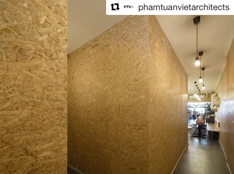 Particle Board used for cafe walls