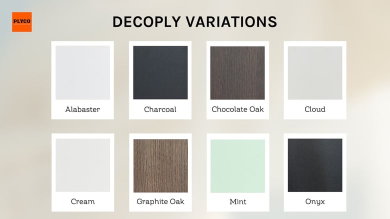 Decoply colour options displayed