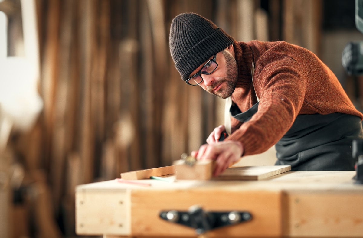 Australian carpenter using CD Structural Plywood in a Melbourne woodworking workshop