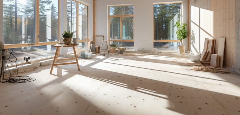 Plyco's F11 termite-treated Hardwood Plywood Flooring used in a home construction