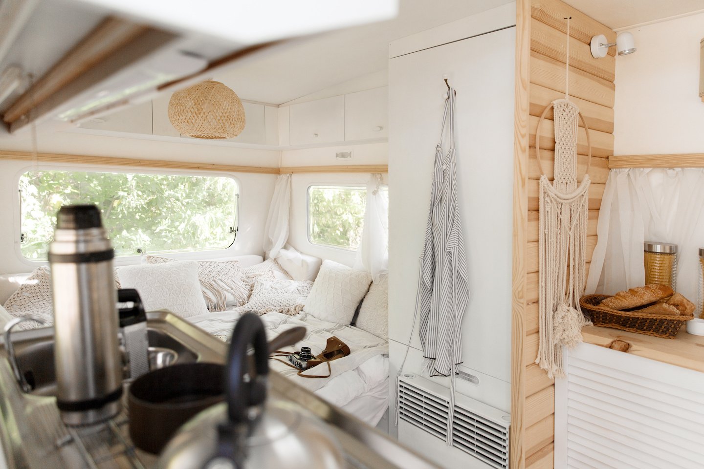 All white RV interior as inspiration for Plyco's white laminated poplar plywood