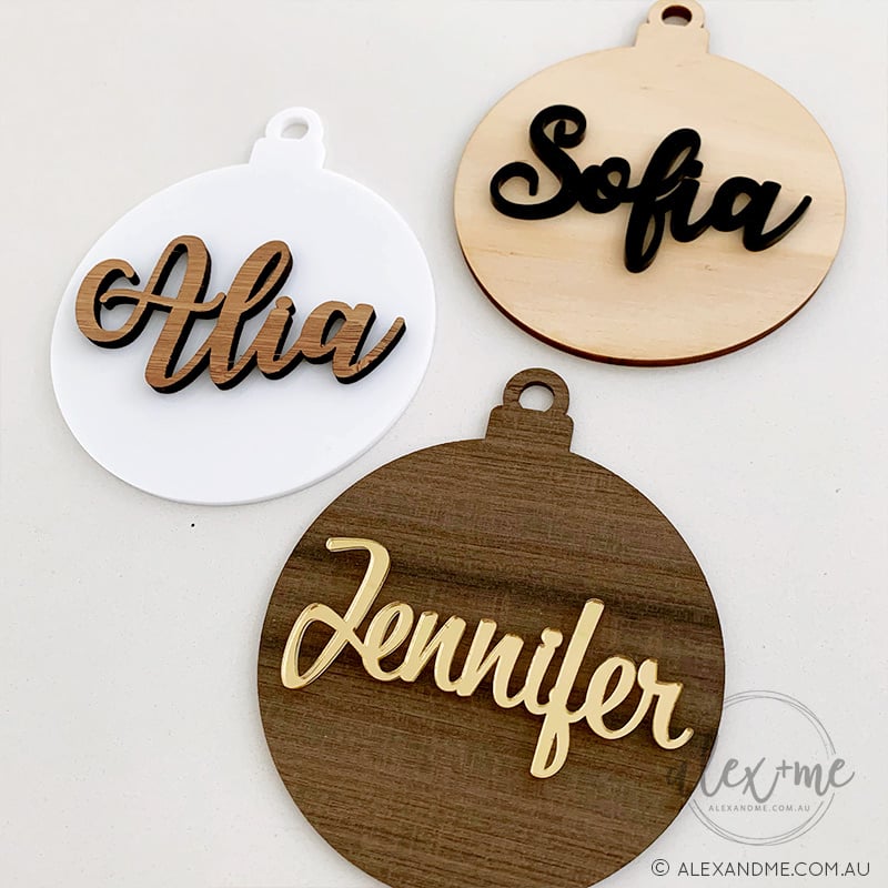 birch laser plywood christmas gift ornaments