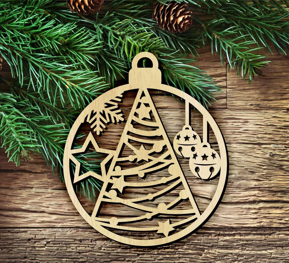 Laser Plywood Christmas Tree Ornaments