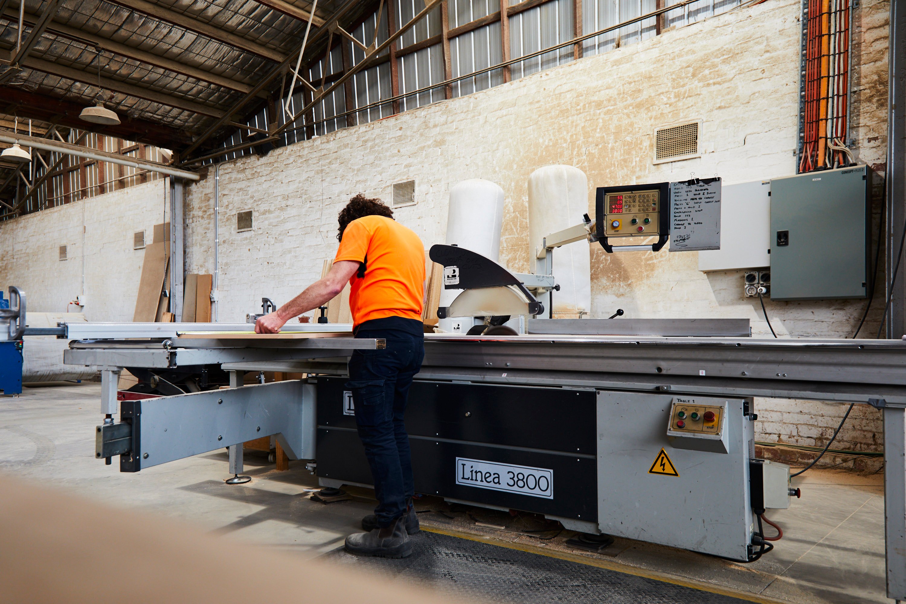 Panel saw used to produce Birch Plywood panels at Plyco Fairfield