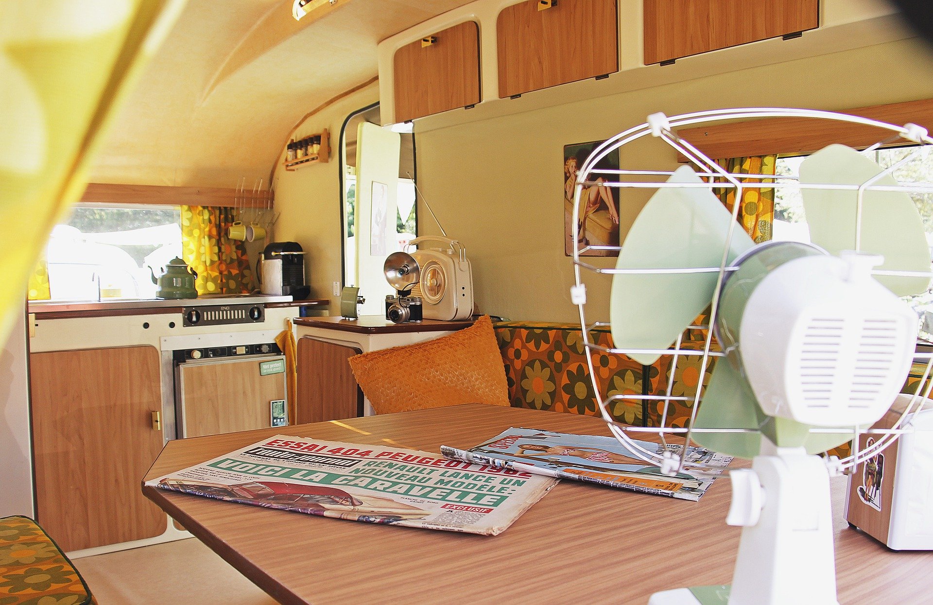 plyco's strataply architectural plywood used for a caravan interior