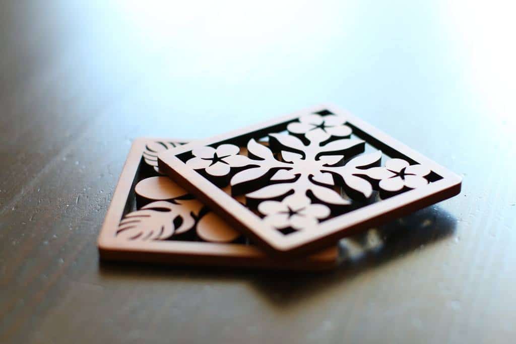 diy lasercut plywood coaster