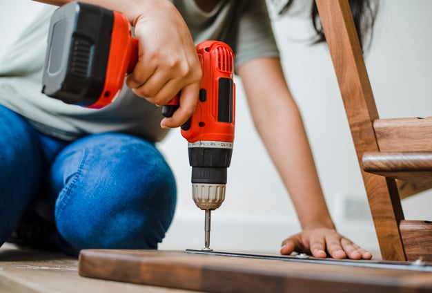 hand drilling through plywood