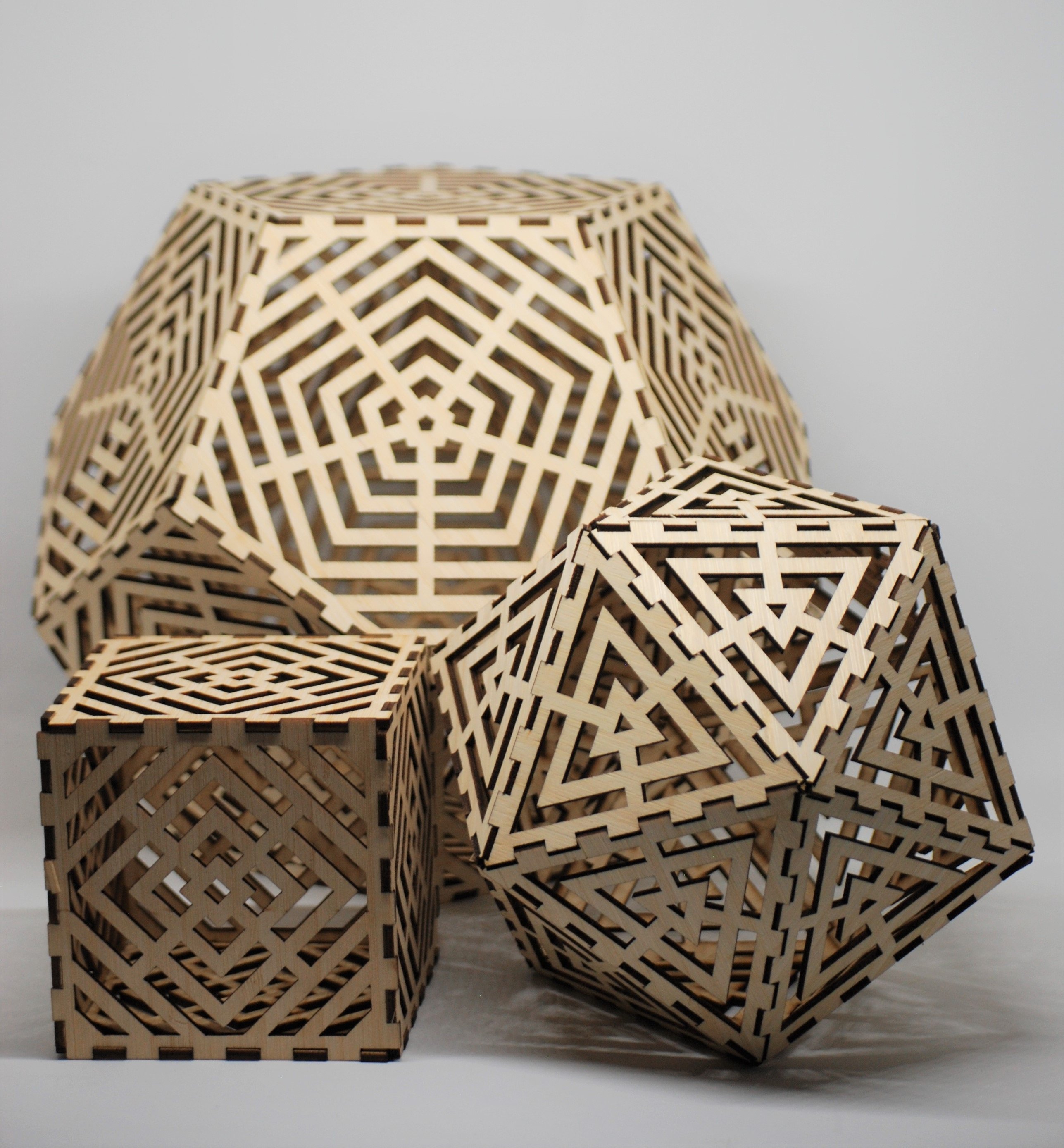 hectic hedron puzzles made from Bamboo Laser Plywood