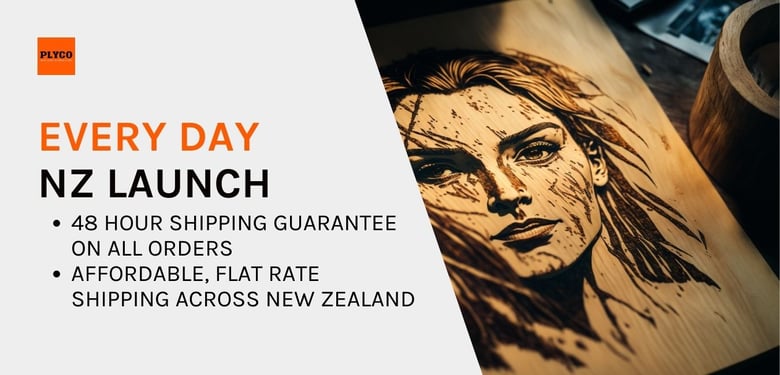 Shipping information for New Zealand plywood supplier Plyco's laser cutting panels