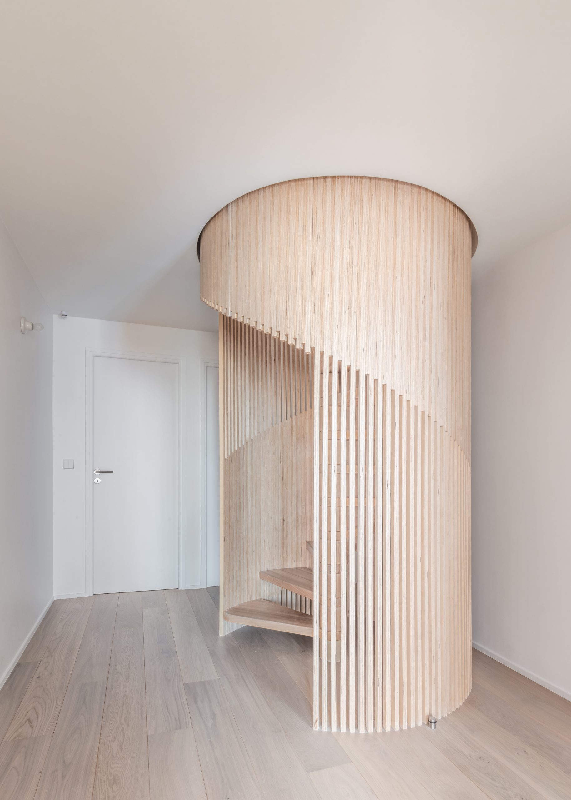 birch plywood architectural staircase railing