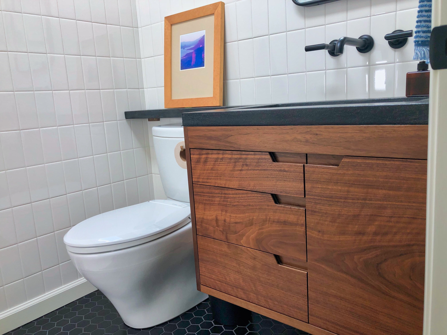 walnut bathroom cabinet